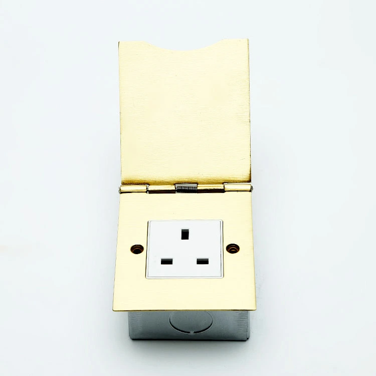 Buɗe Rufe Nau'in Socket 2 Ƙarfin Module na Brass Alloy Floor Socket