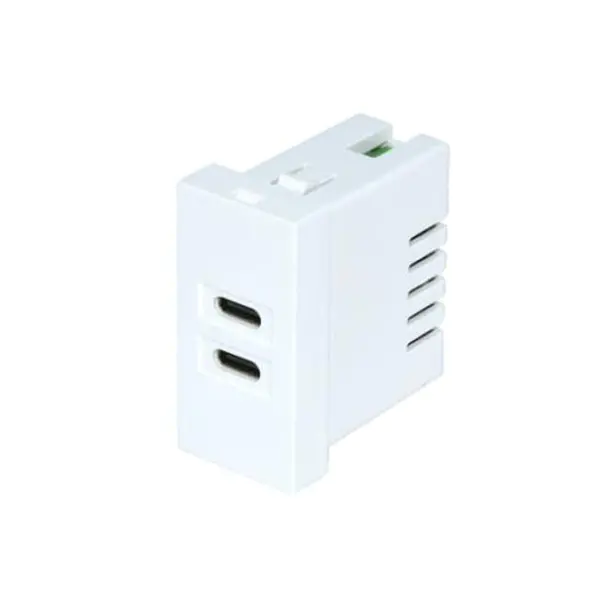 Twin Port TypeC+C Usb Caja Socket Module